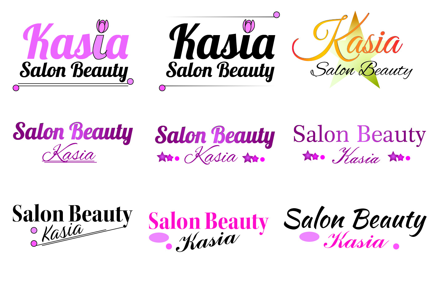 Logo salon beauty - Grafika wykonana na zajęciach w LCKZiU - Technik Grafiki i Poligrafii Cyfrowej w Lublinie - Centrum Kształcenia Zawodowego i Ustawicznego - LCKZiU